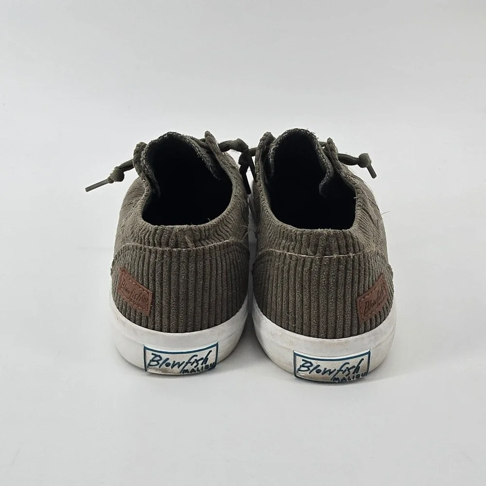 Blowfish Malibu Marley Sneakers Womens 8.5 Olive Green Corduroy Slip On Shoes